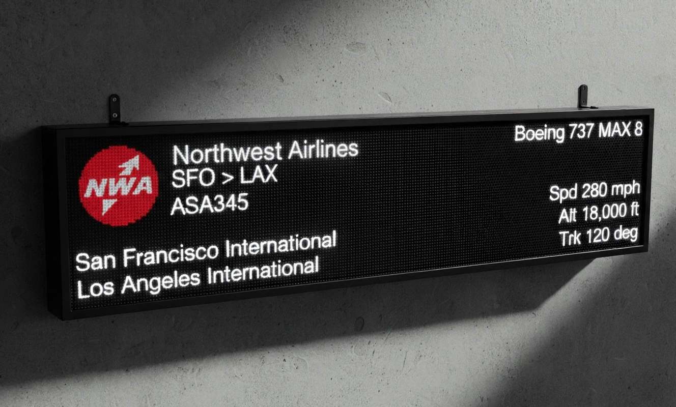 FlightWall - Widescreen Flight Tracking LED Display (Ships Mid-December)